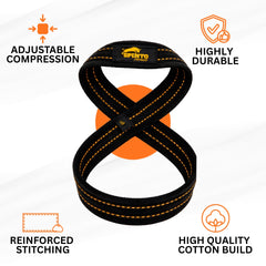 SP-27 Figure 8 Lifting Straps – Heavy‑Duty Grip Support for Deadlifts, Strongman, and Heavy Pulls