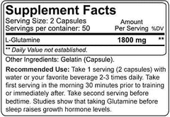 NutraKey Glutamine 900mg, 100 Capsules
