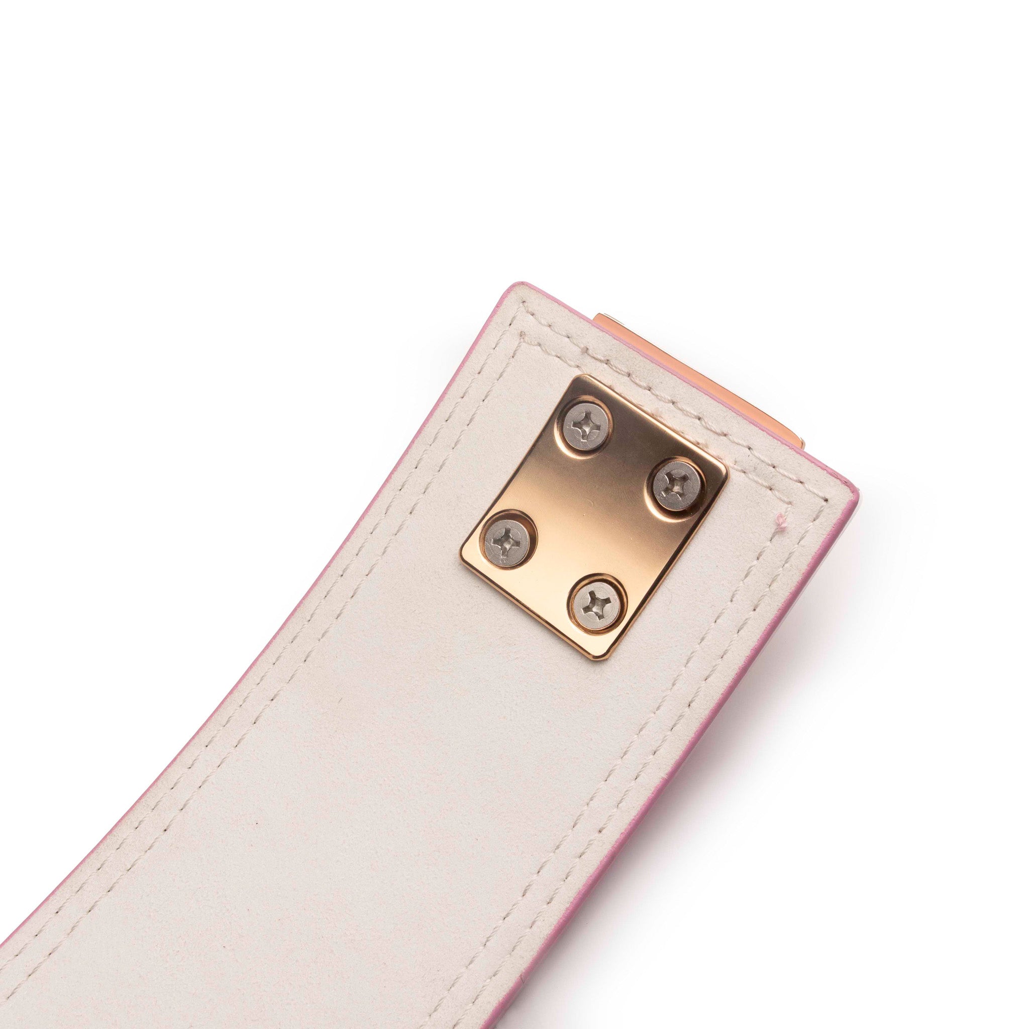 SPINTO 13mm leather lever belt in pink with gold lever